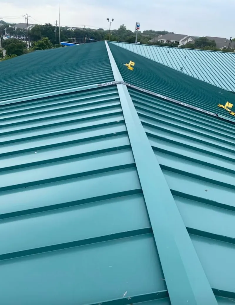 Green commercial metal roof ridge and valley for Metal Roof Repair in Dover